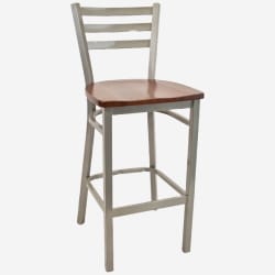 3 Slat Metal Ladder Back Bar Stool