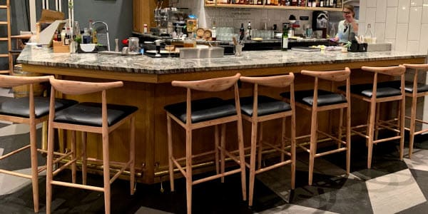 Metal with wood look chairs and bar stools