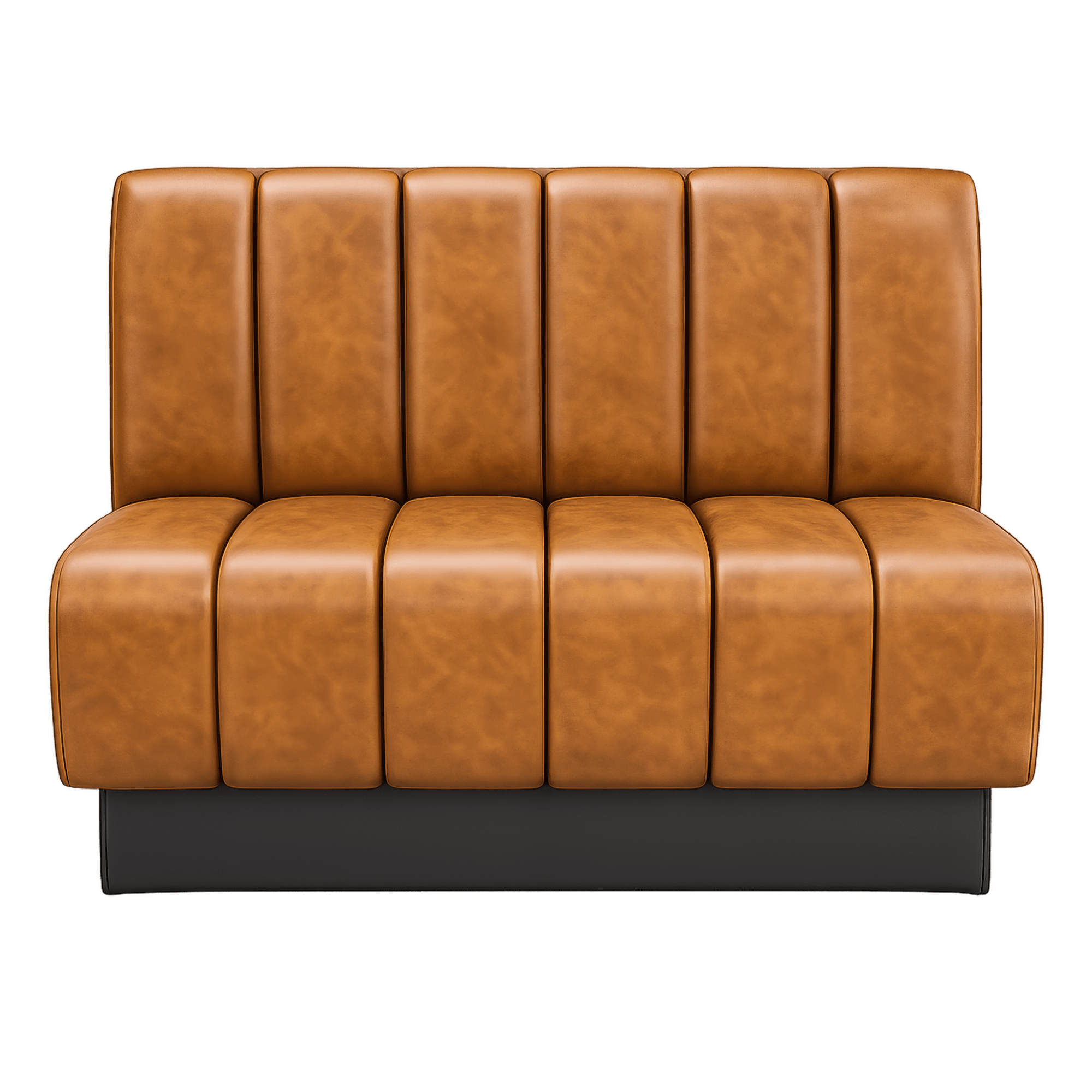Channeled Booth Back 6 Channel Custom Booth with Pullover Back and Channeled Jumbo Seat