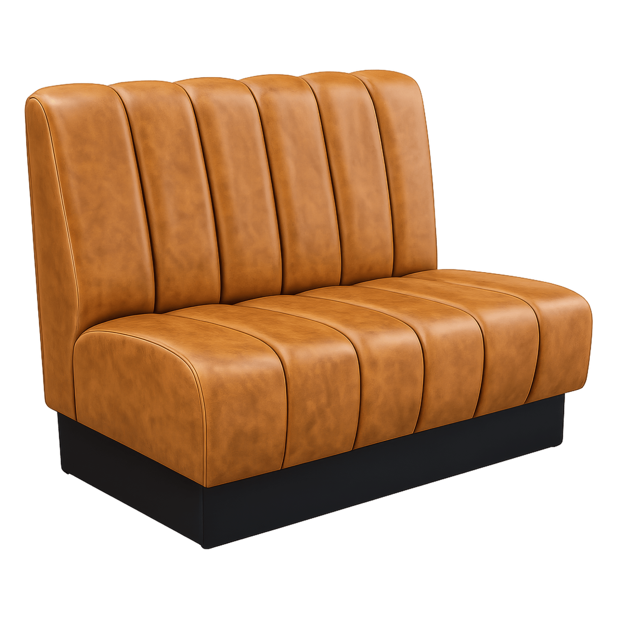 Channeled Booth Back 6 Channel Custom Booth with Pullover Back and Channeled Jumbo Seat