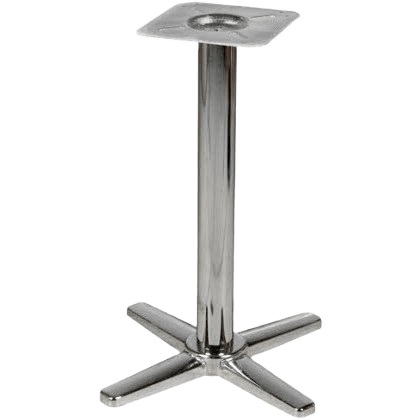 X Prong Chrome Restaurant Table Base - 30" Table Height