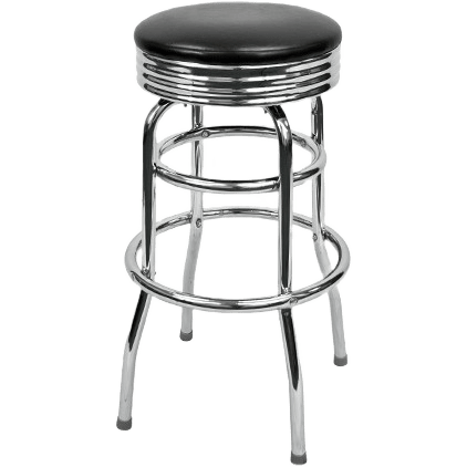 Swivel chrome bar stool with a Double Ring