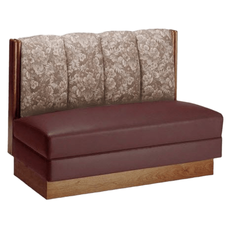 Wood Booth with Upholstered 4 Channel Back