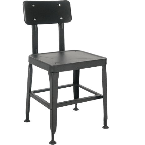 Laurie Bistro Style Metal Chair in Black Finish with Solid Seat