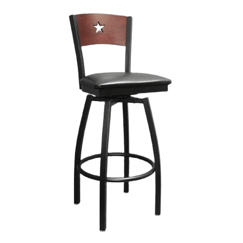 Interchangeable Back Metal Swivel Bar Stool with a Star in the Back