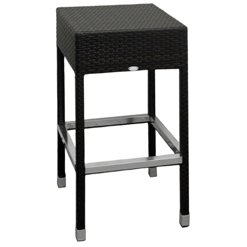Luciano Backless Patio Bar Stool in Black Rattan