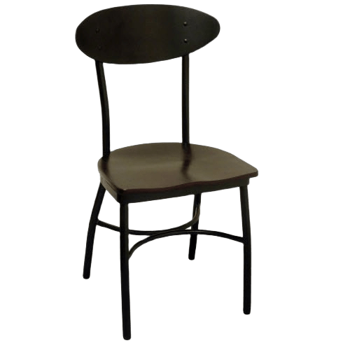 Modern Oval Back Metal Chair