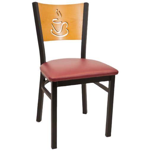 Interchangeable Coffee Back Metal Chair