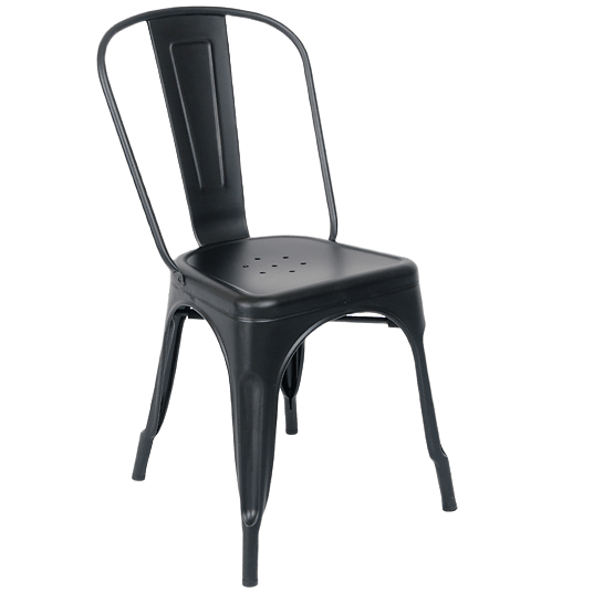 Black Bistro Style Metal Chair