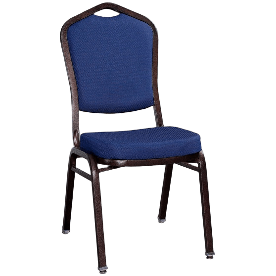Premium Metal Stack Chair with Copper Vein Frame and Blue 2024 Fabric