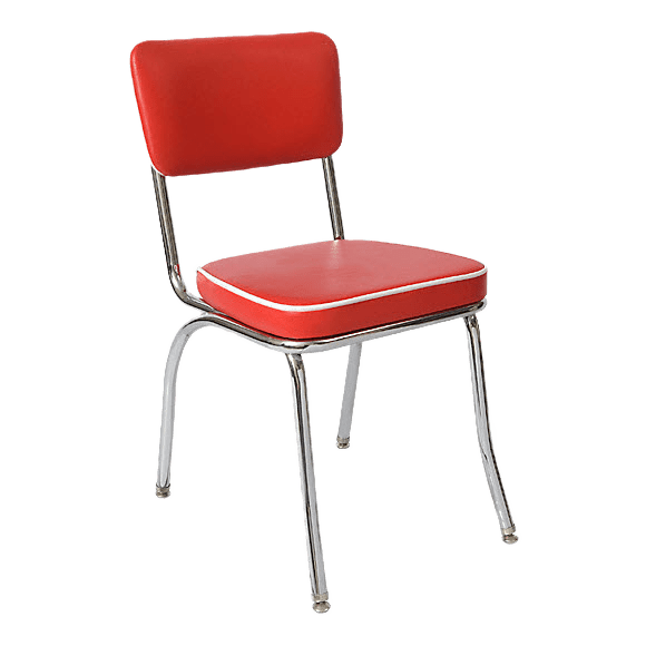 Retro Metal Chair in Red Vinyl