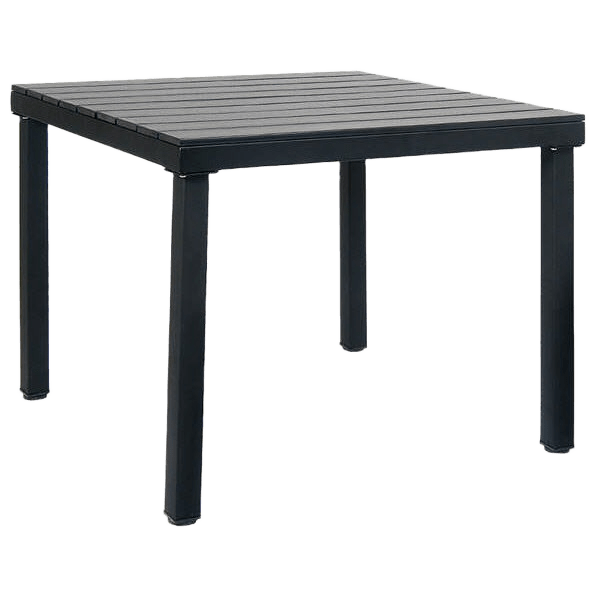 Patio Table with Black Faux Teak Top and Table Base