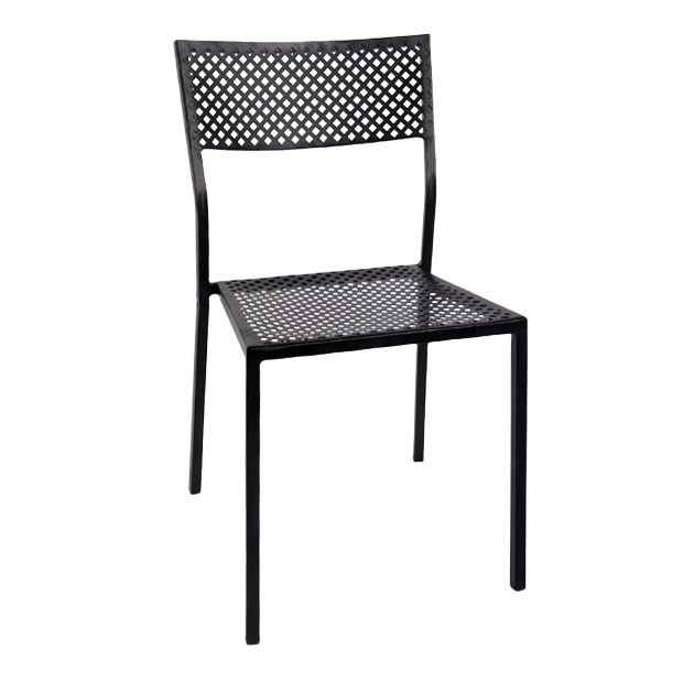 Checkered Outdoor Chair in Black Finish
