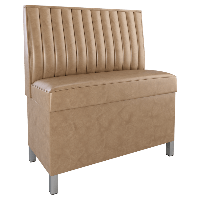 12 Channels Back Restaurant Booth with Metal Legs - Bar Height