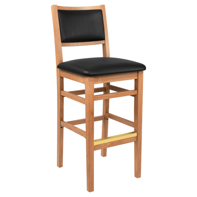 Stella Wood Bar Stool With Padded Back