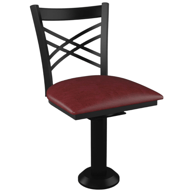 X Back Bolt Down Swivel Metal Chair