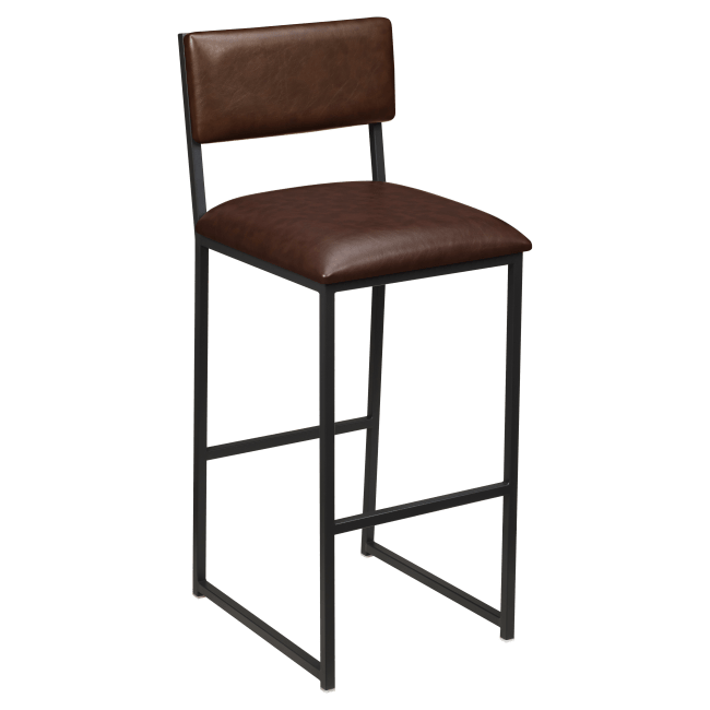 Indy Metal Bar Stool with Padded Back