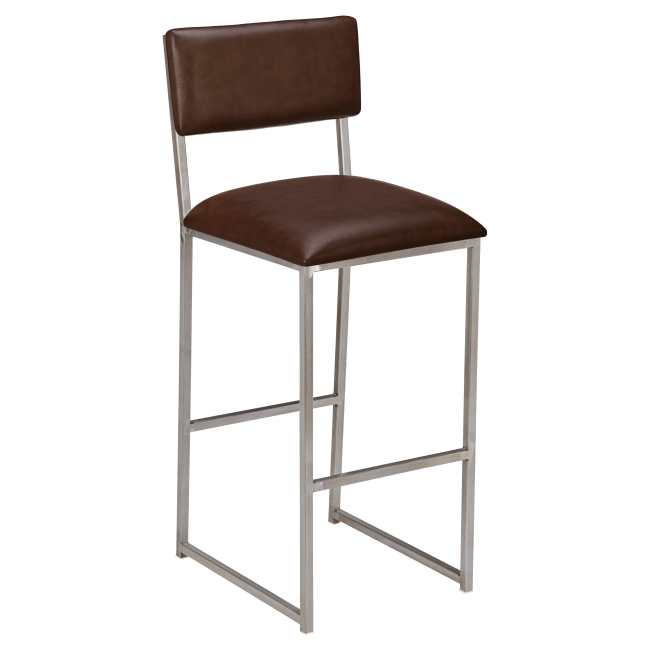 Indy Metal Bar Stool with Padded Back