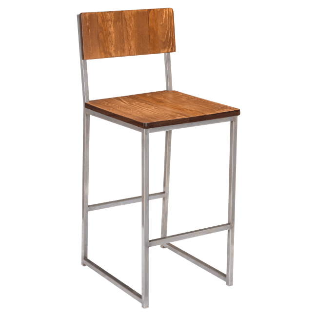 Indy Metal Bar Stool with Wood Back