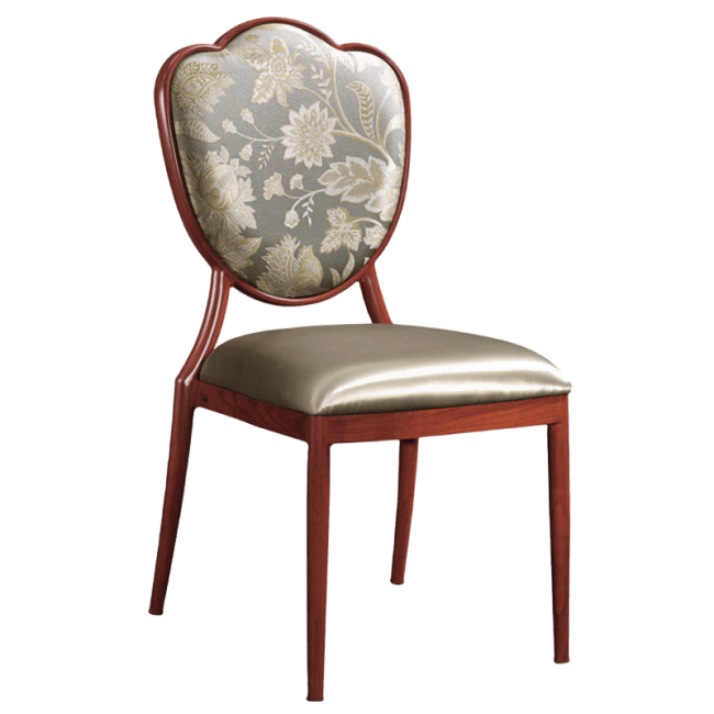 Shield Back Upholstered Aluminum Dining Chair
