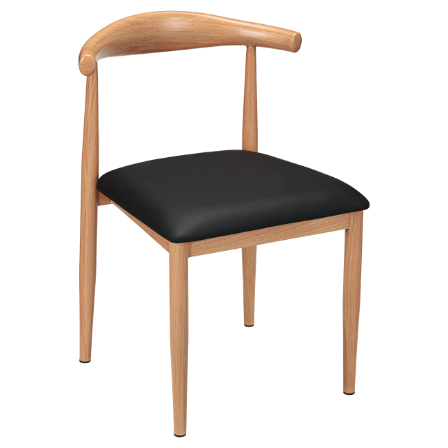 Wood Grain Metal Chair in Natural  Finish