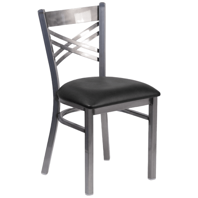 Metal X Back Chair in Clear Coat Finish