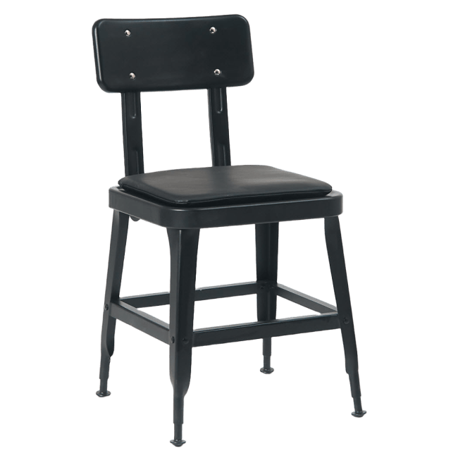 Laurie Bistro-Style Metal Chair in Black Finish