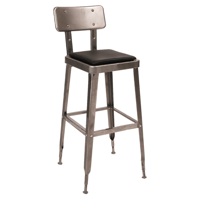 Laurie Bistro-Style Metal Bar Stool in Clear Finish
