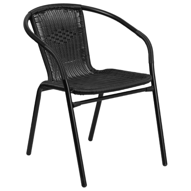 Black Rattan Patio Chair
