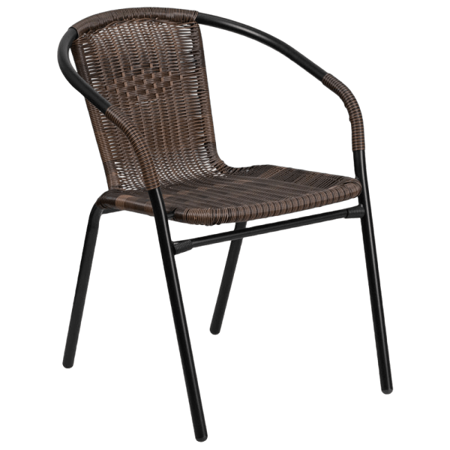 Dark Brown Rattan Patio Chair