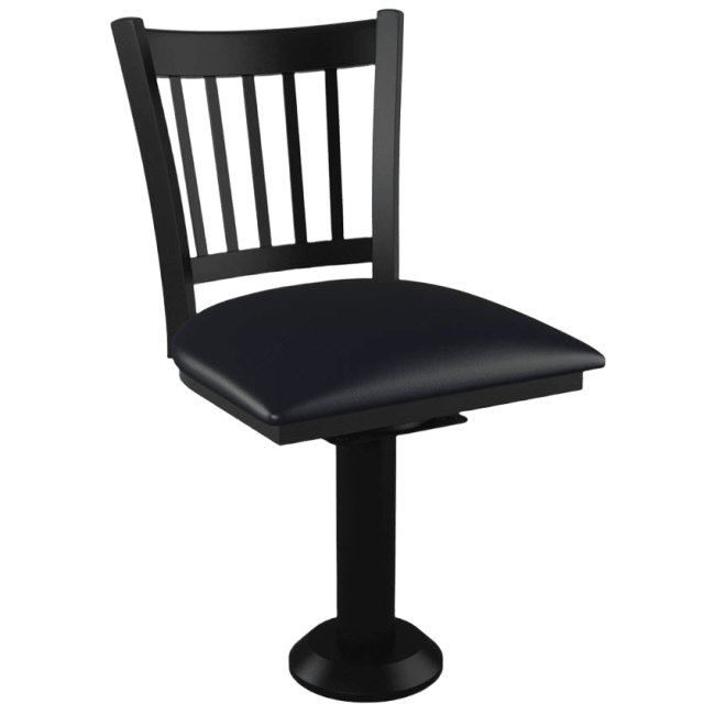Vertical Slat Bolt Down Swivel Metal Chair