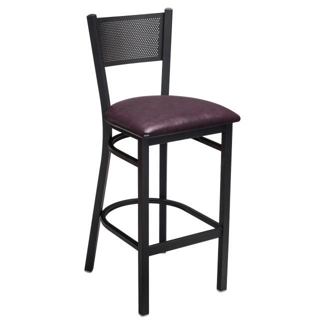 Metal Checker Back Bar Stool
