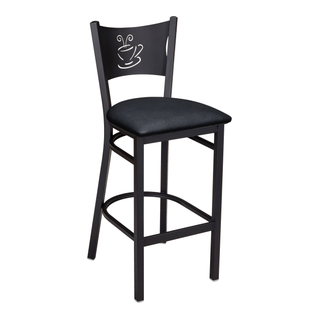 Coffee Cup Metal Bar Stool