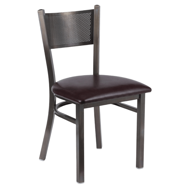 Clear Coat Checker Back Metal Chair 