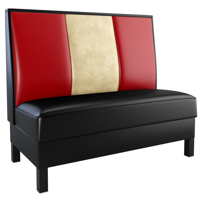 3 Channels Back Restaurant Booth with Metal Legs