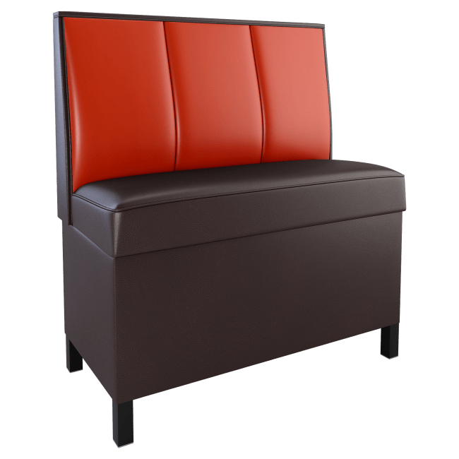 3 Channels Back Restaurant Booth with Metal Legs - Bar Height
