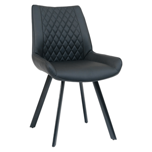 Sydney Padded Metal Chair with Black Vinyl Upholstery