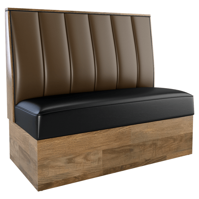 6 Channels Back Restaurant Booth with Laminate Base