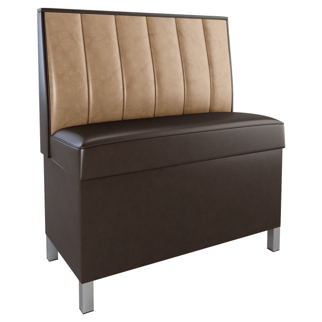 6 Channels Back Restaurant Booth with Metal Legs - Bar Height
