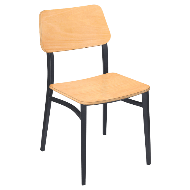 Luca Metal Chair with Wood Back