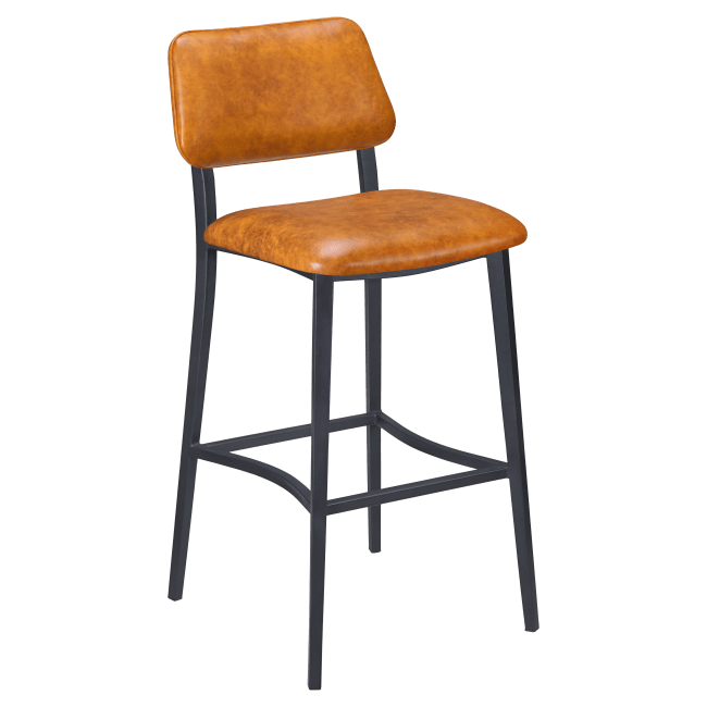Luca Metal Bar Stool with Padded Back