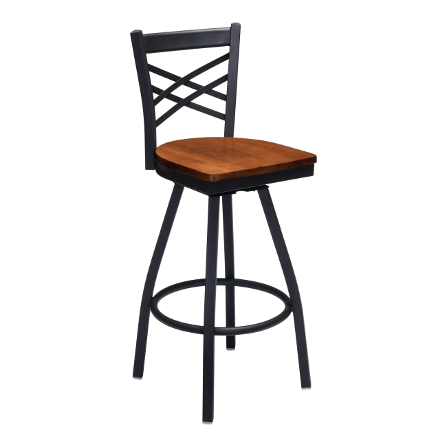 Swivel X Back Metal Bar Stool