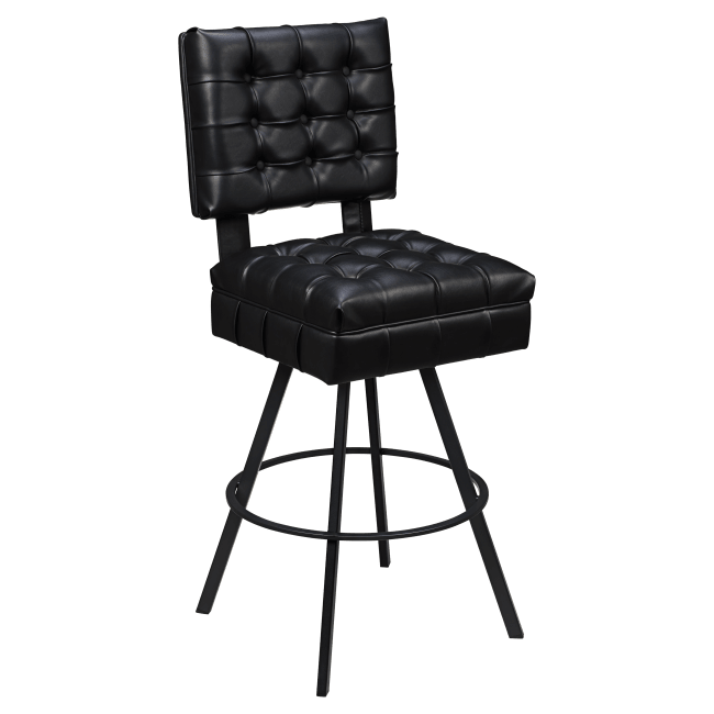 Trionfo Tufted Premium Bucket Bar Stool with Circular Frame