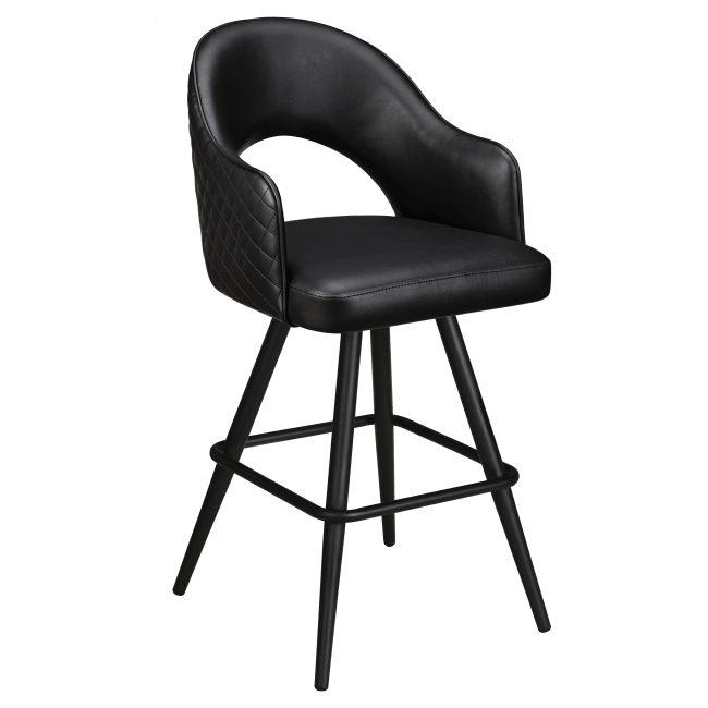 Invicta Premium Bucket Swivel Bar Stool with Square Frame