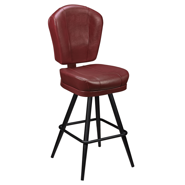 Lusso 3-Channel Premium Casino Bucket Bar Stool with Square Frame