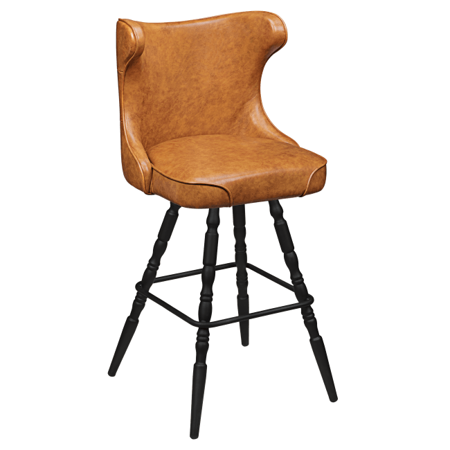Darlo Premium Bucket Swivel Bar Stool with Vintage Frame