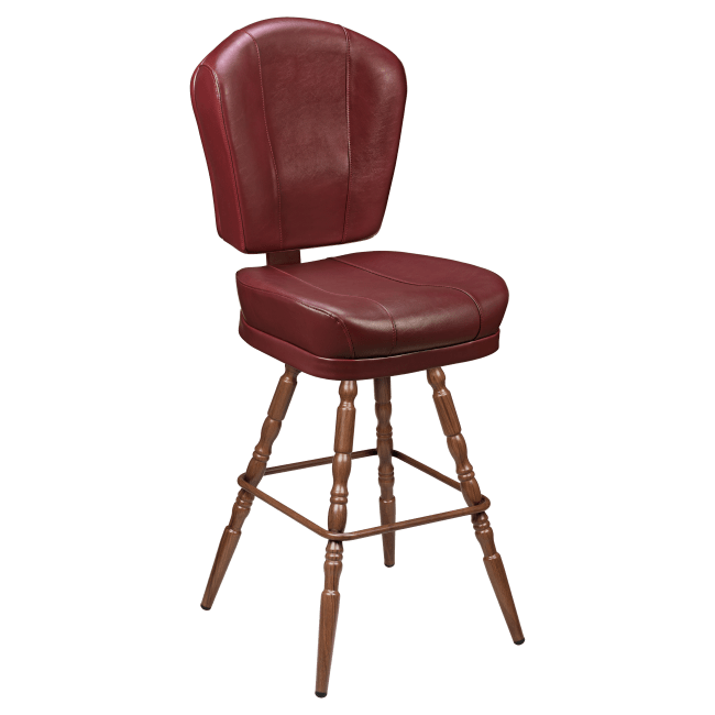Lusso 3-Channel Premium Casino Bucket Bar Stool with Vintage Frame