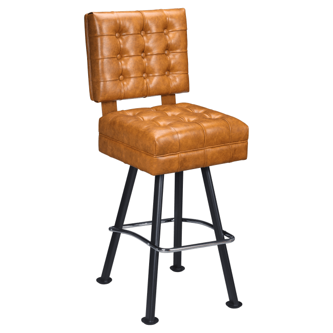 Trionfo Tufted Premium Bucket Bar Stool with Arched-Oval Frame