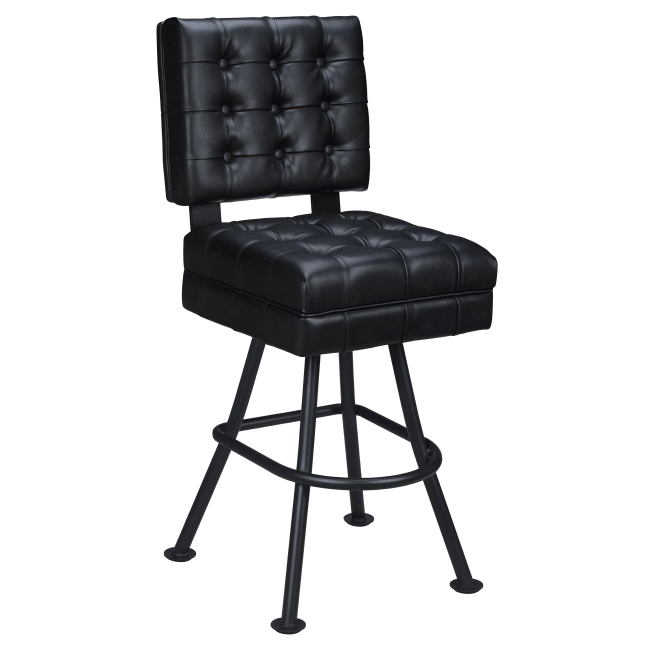 Trionfo Tufted Premium Bucket Bar Stool with Orbit Frame
