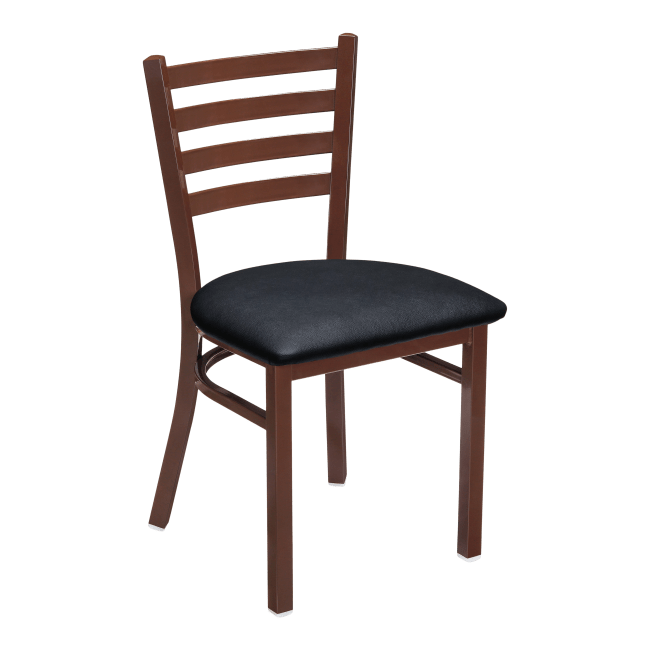 Metal Ladder Back Chair in Brown Finish